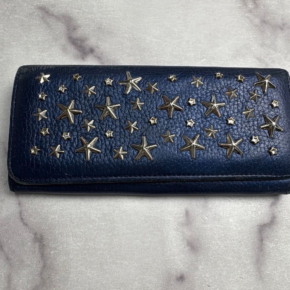 Jimmy Choo Navy Leather Star
Studded Wallet